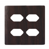 Placa p/ 4 Tomadas 4x4 - Novara Tabaco